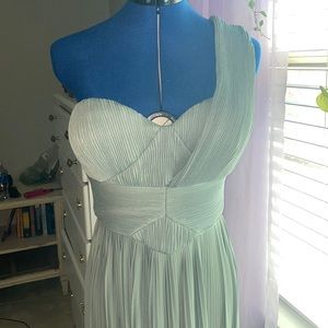 New sage green long formal goddess dress